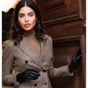 Fratelli Orsini Black Leather Gloves Silk Lined Size 6 / XS